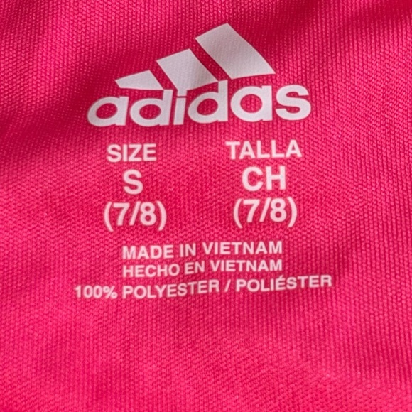 Adidas Climalite Pink Logo Tee Shirt Size Small (7/8) - Picture 4 of 4